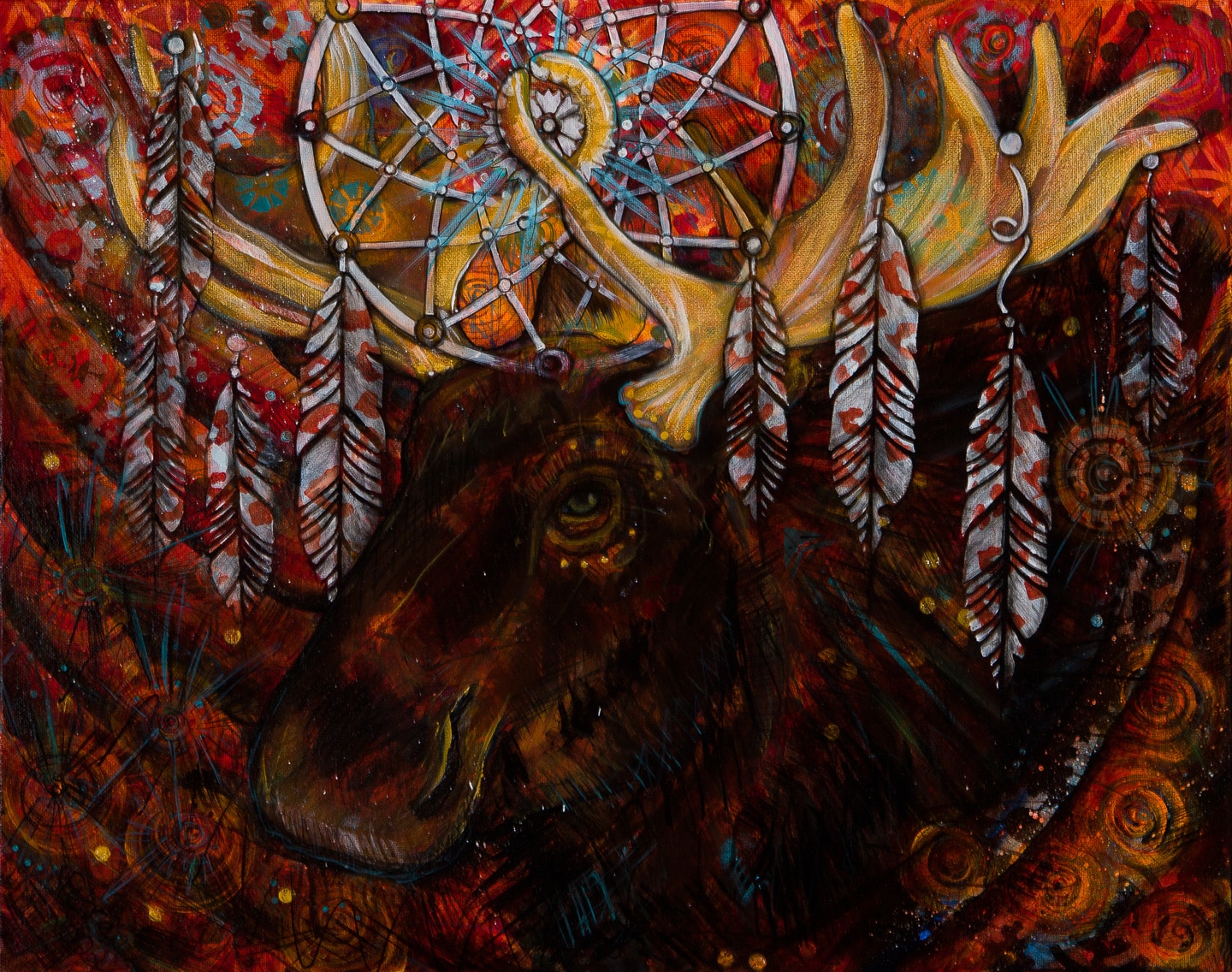 Moose Spirit 16×20″ Acrylic on Canvas