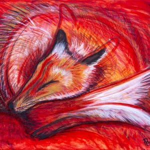Red Fox Energy Acrylic on Canvas 16 x20″